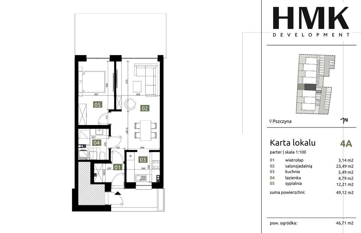 Osiedle przy ul. Bielasa | 2 pokoje z tarasem i ogródkiem | 49,12m2 - Pełny obrazek: 4/13