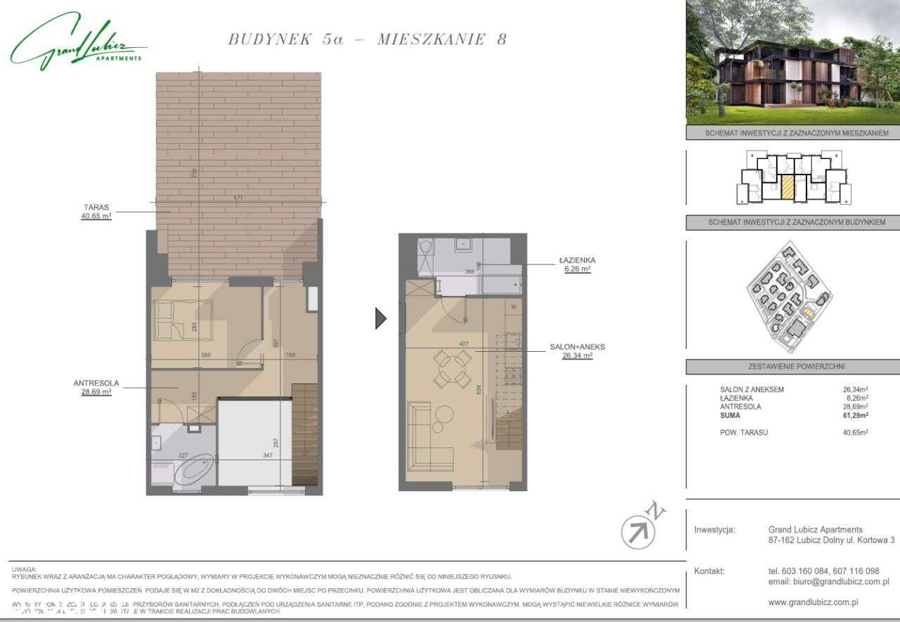 Grand Lubicz Apartments 61,29 m2, Taras 40,65 m2 - Pełny obrazek: 2/25