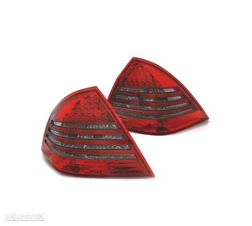 FAROLINS TRASEIROS LED PARA MERCEDES C W203 04-07 VERMELHO PRETO - 1