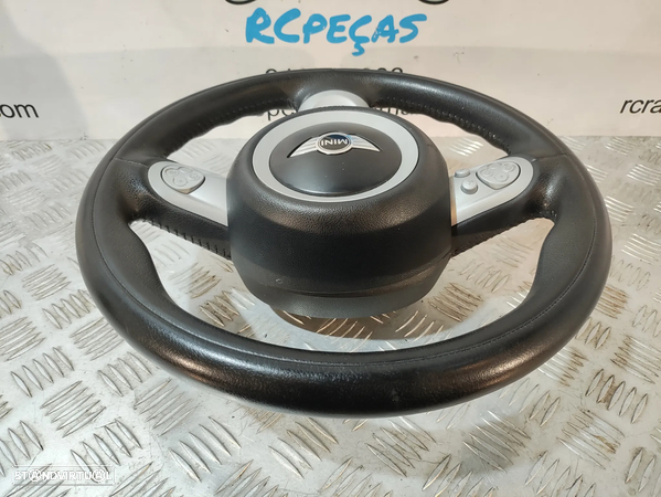 VOLANTE GUIADOR COMPLETO MINI COOPER R56 R55 CLUBMAN R57 CABRIO R58 COUPE R59 ROADSTER R60 CONTRYMAN R61 PACEMAN PELE COMANDOS MULTIFUNÇÕES AIRBAG - 4