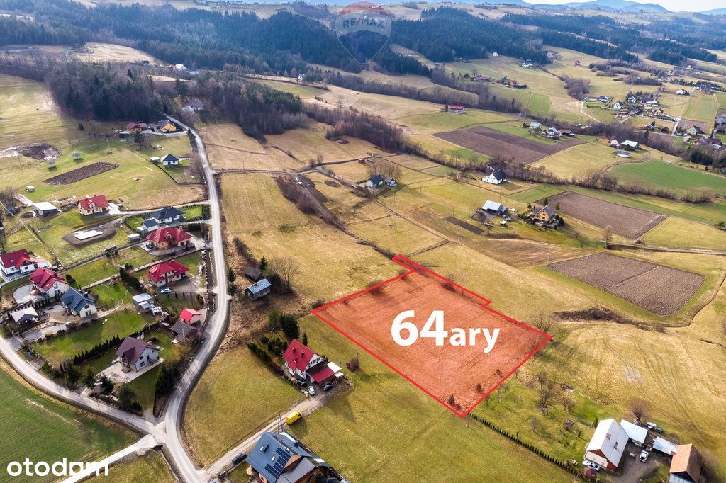 64 arów, z Wz na 6 domów, Beskid Wyspowy