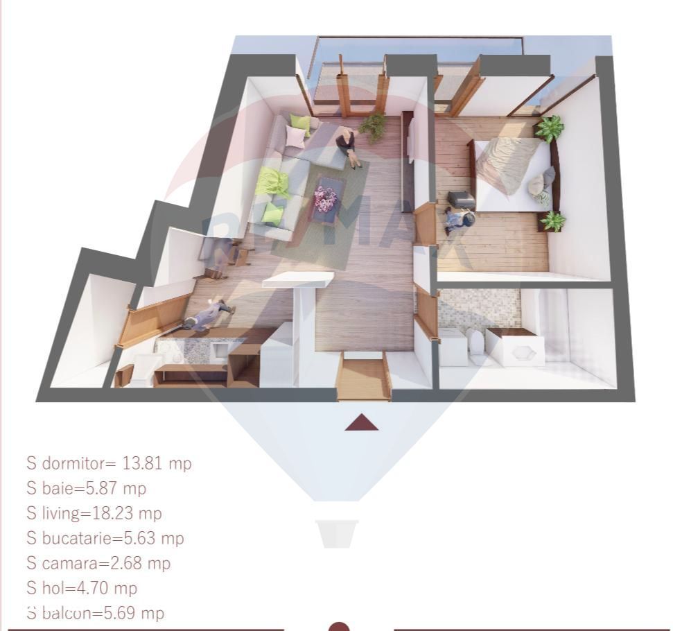 De vânzare apartament cu 2 camere, str. Primăriei