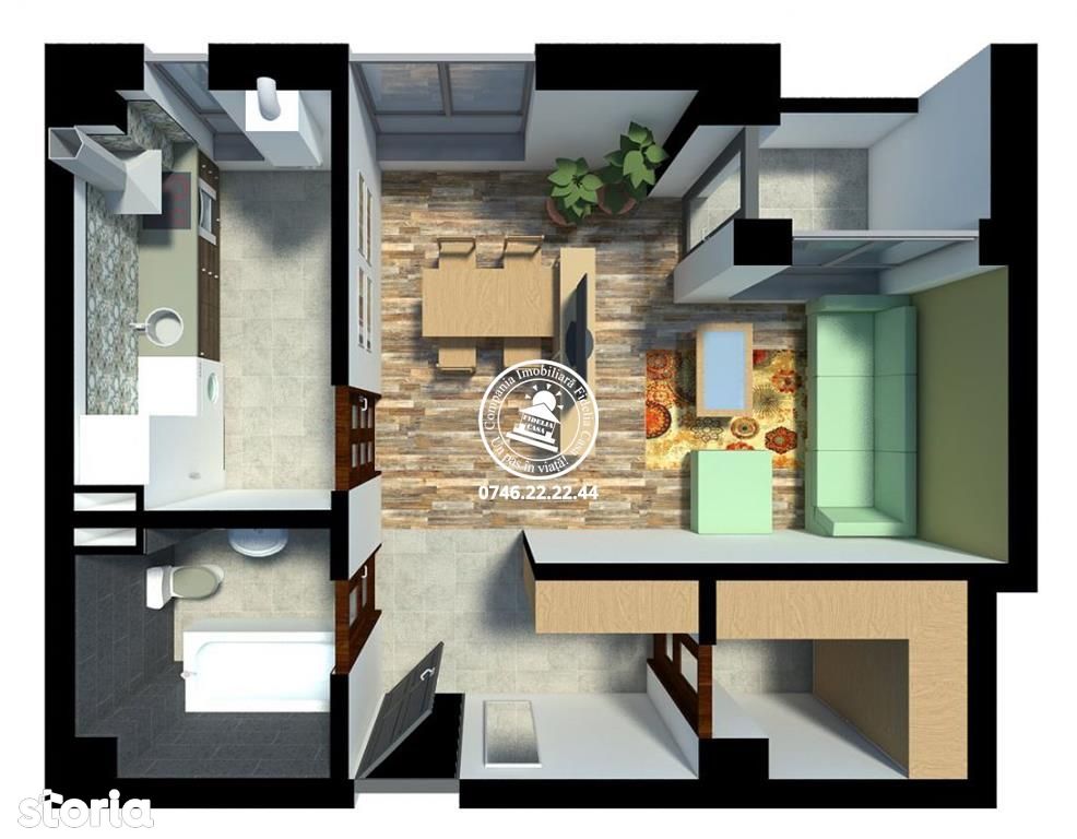 Apartament nou 1 camera-decomandat-Galata-Pret promo la cash
