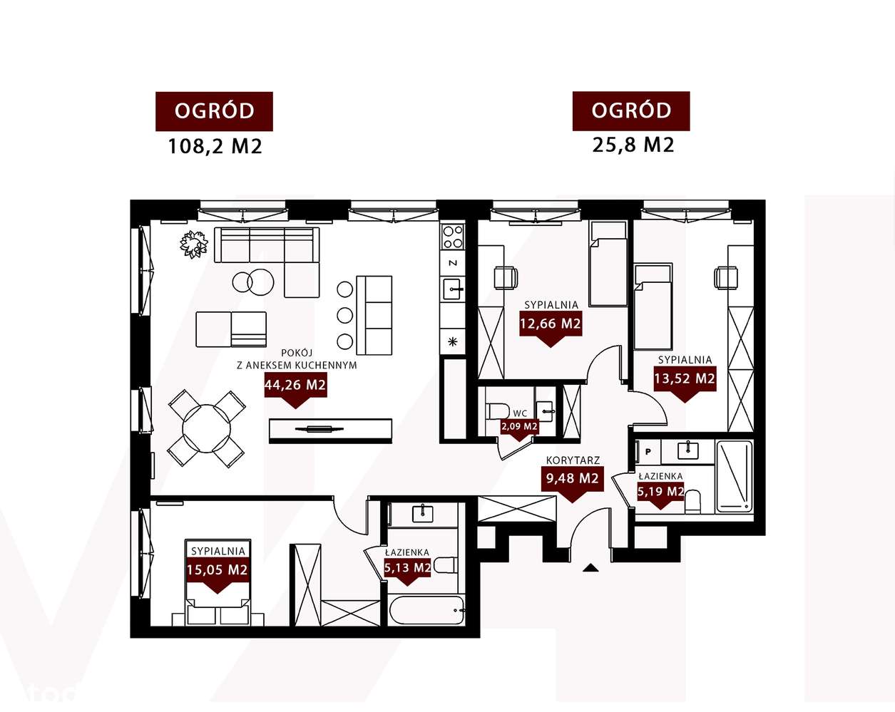 Przestronne mieszkanie premium z zagospodarowanym ogrodem - Pełny obrazek: 4/16