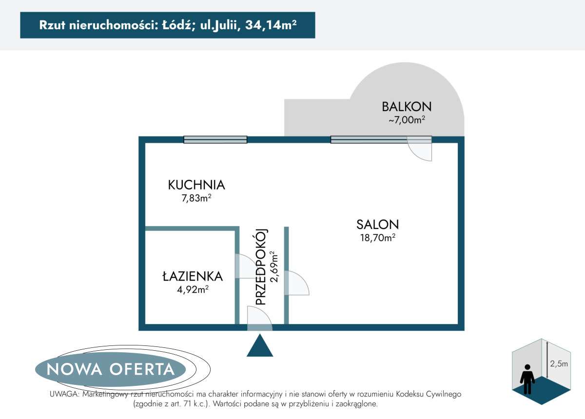 34 m² do wynajmu lub zamieszkania, niski czynsz - Pełny obrazek: 5/9