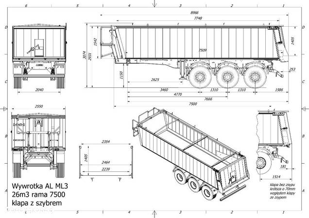 Mega 26m3 Naczepa Wywrotka Aluminiowa KLAPA - 10