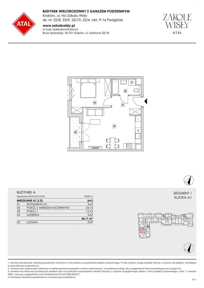2-pokojowe mieszkanie 46 m² + loggia - Ansicht 2