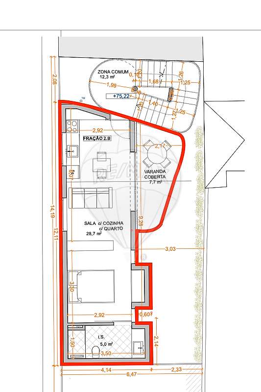 Apartamento T0 para venda - Grande imagem: 4/5