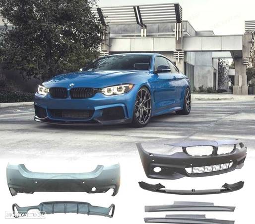 KIT CARROÇARIA M PERFORMANCE PARA BMW SERIE 4 F32 F33 13- COM PDC + LAVA-FARÓIS - 1