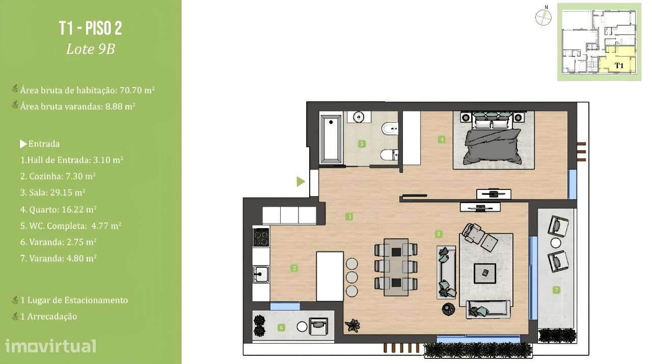 Magnífico Apartamento T1 | Oeiras - Grande imagem: 5/7