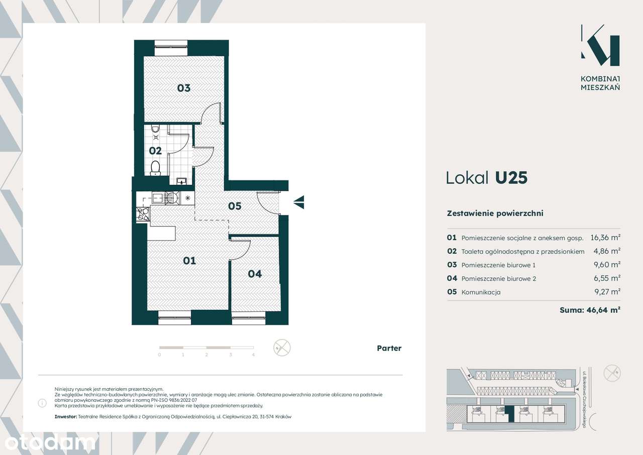 Inwestycja Kombinat Mieszkań - lokal użytkowy U25-0