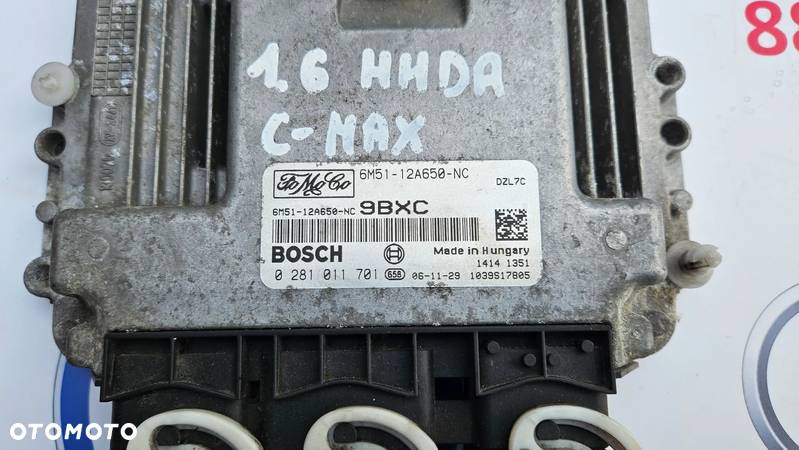 Ford C-max 1.6 TDCI HHDA Sterownik silnika 6M51-12A650-NC Komputer BOSCH - 2