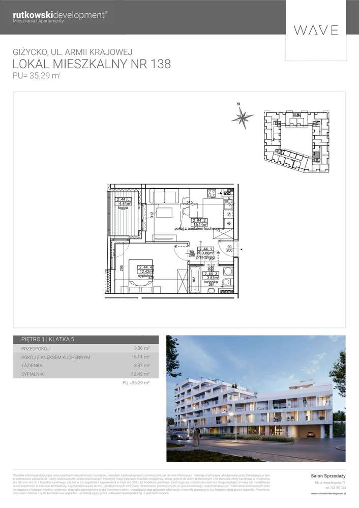 2-pokojowe mieszkanie 35m2 Bez Pośredników - Pełny obrazek: 2/7