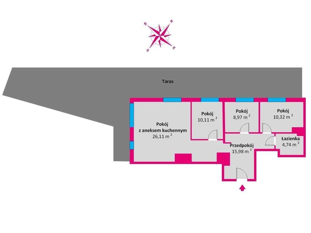4-pokoje ul. Paderewskiego Rzeszów - Pełny obrazek: 4/17