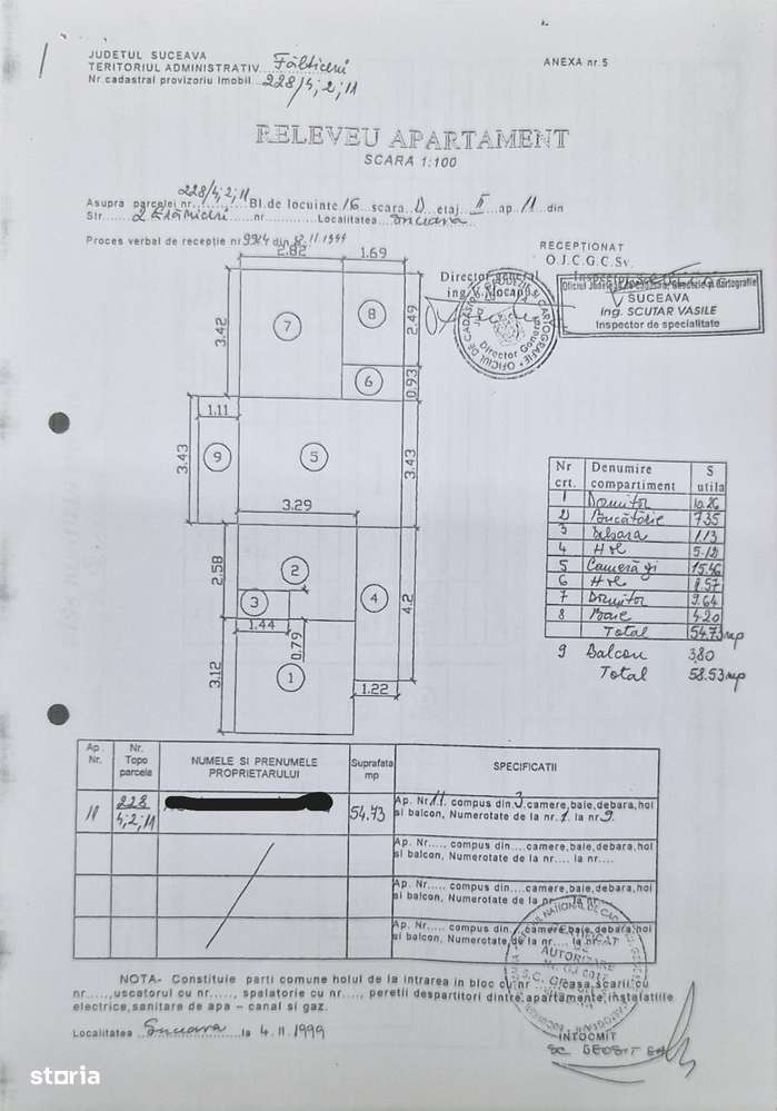 Vand apartament 3 camare etaj 2-0