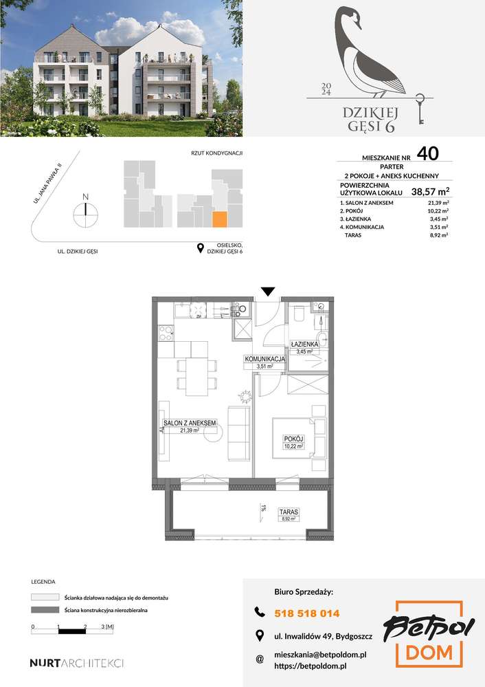 Dzikiej Gęsi 6 | mieszkanie 2-pok. | 40 - Pełny obrazek: 2/10