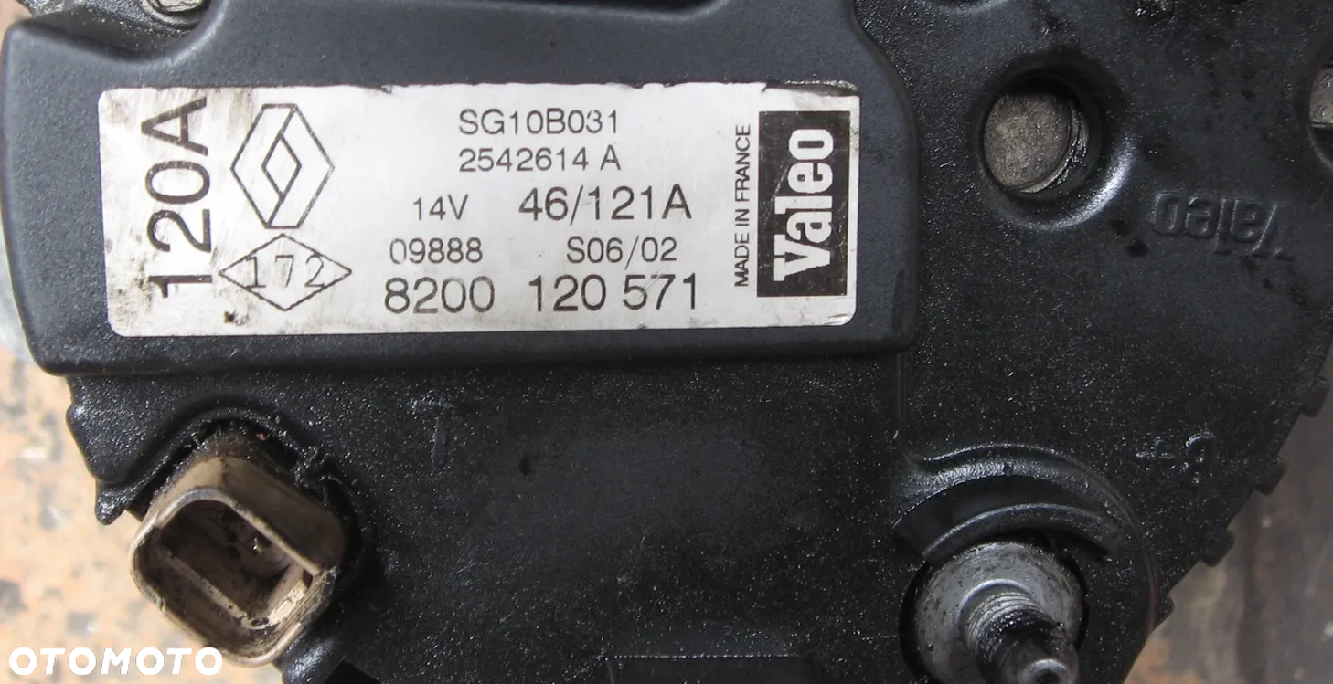 alternator SCENIC KANGOO 1.9 TDI 8200120571 RENAULT - 2