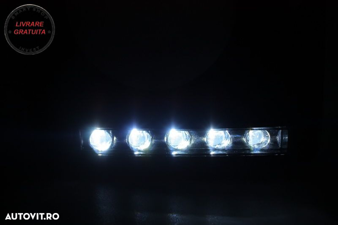 Carcasa faruri Alb cu Lumini de zi dedicate LED DRL Mercedes G-class W463 (1989-20- livrare gratuita - 14