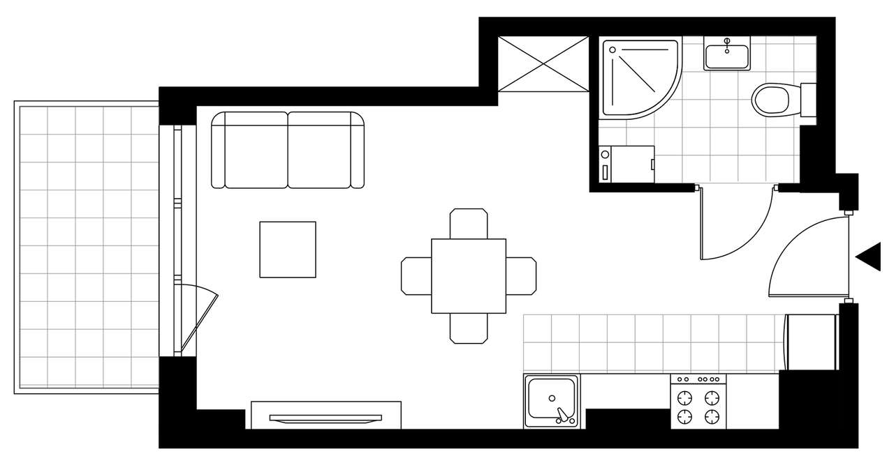 1-pokojowy apartament inwestycyjny 25m2 - Pełny obrazek: 3/8
