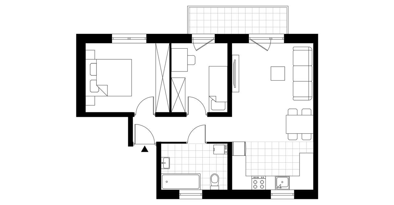 3-pokojowe mieszkanie 57m2 + ogródek - Pełny obrazek: 3/8