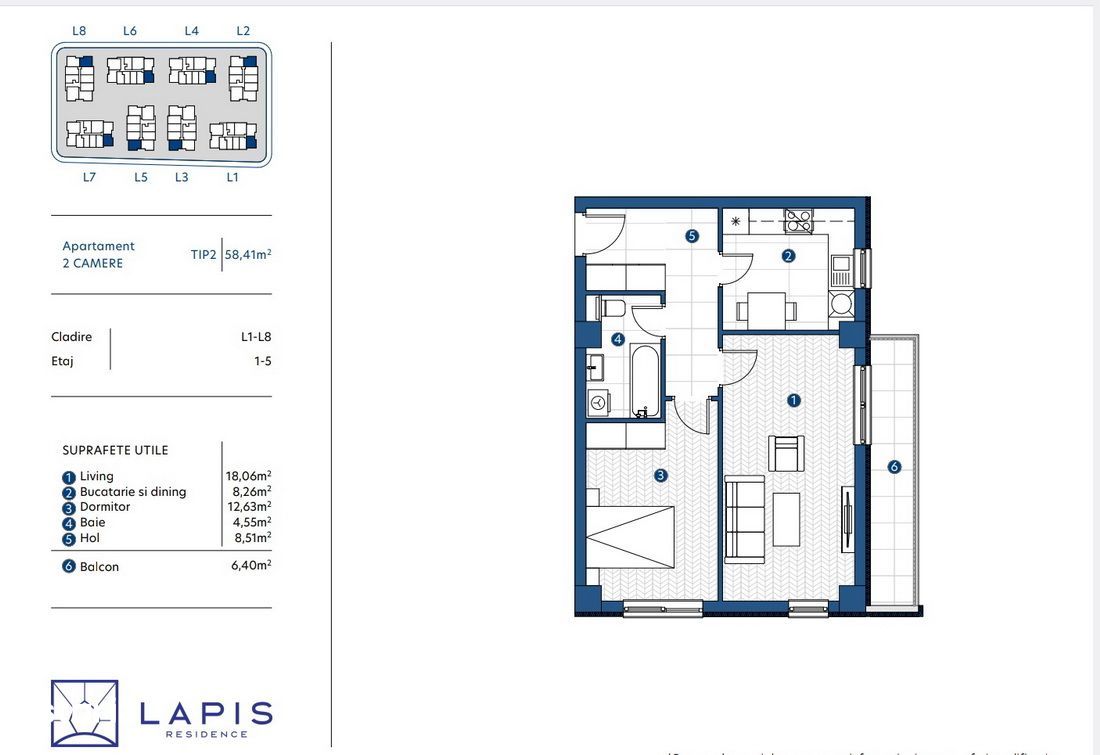 Galata, apartament cu 2 camere model decomandat, constructie 2024