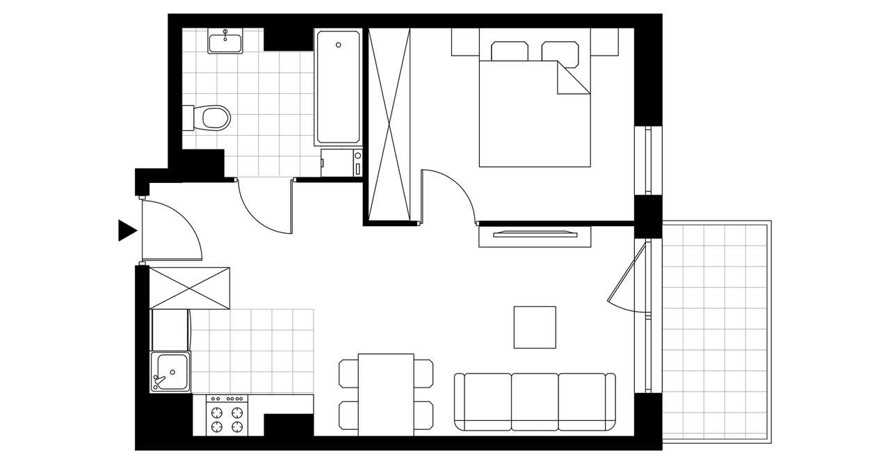 2-pokojowe mieszkanie 38m2 + balkon Bez Prowizji - Pełny obrazek: 3/8
