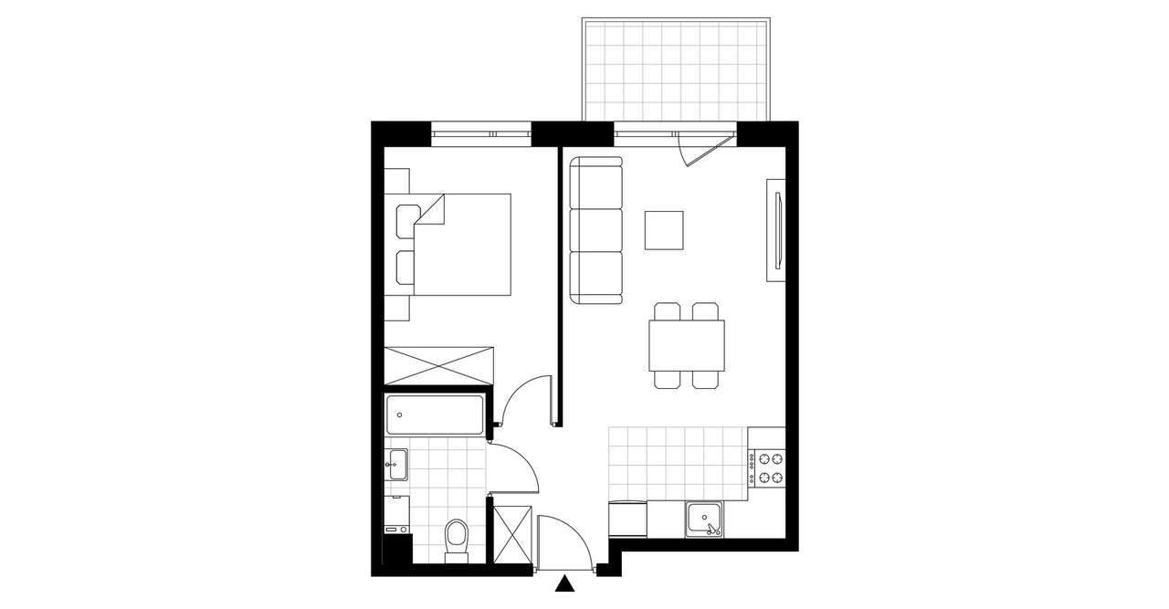 2-pokojowe mieszkanie 39m2 + balkon - Pełny obrazek: 3/8