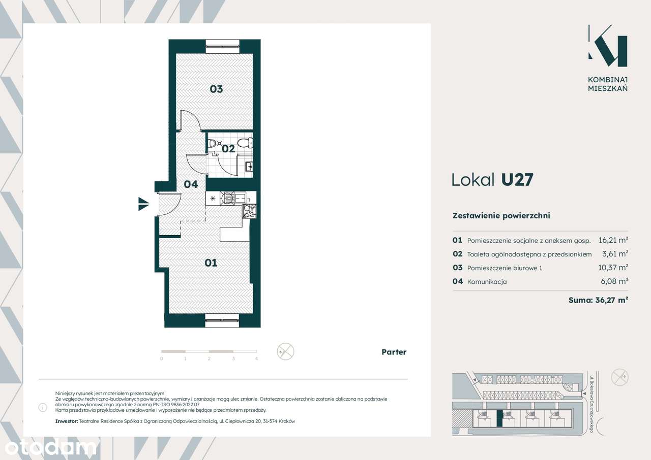 Inwestycja Kombinat Mieszkań - lokal użytkowy U27-0
