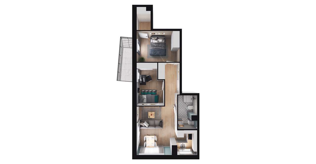 GdańskOsowa 3pok.budynek energooszczędnyM12 - Pełny obrazek: 3/9