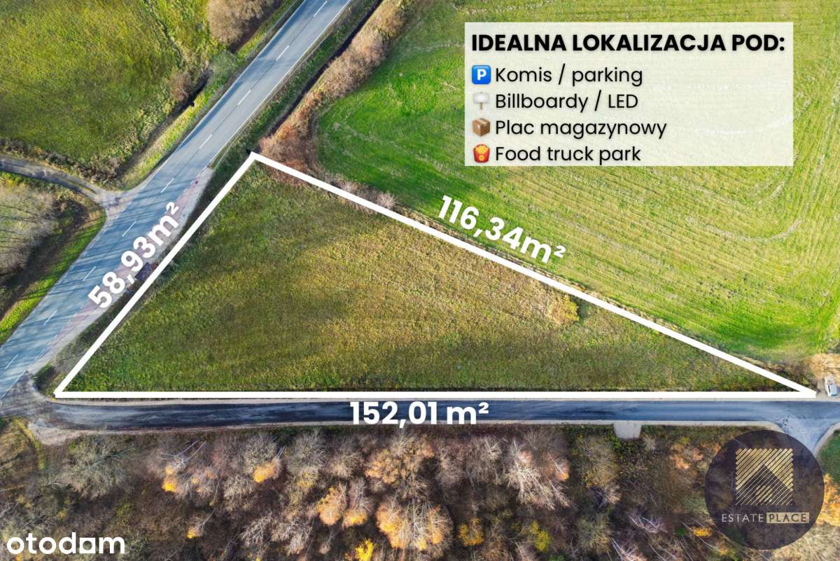 3 544 m² bezpośrednio przy drodze IDEALNApodUSŁUGI - Pełny obrazek: 1/12