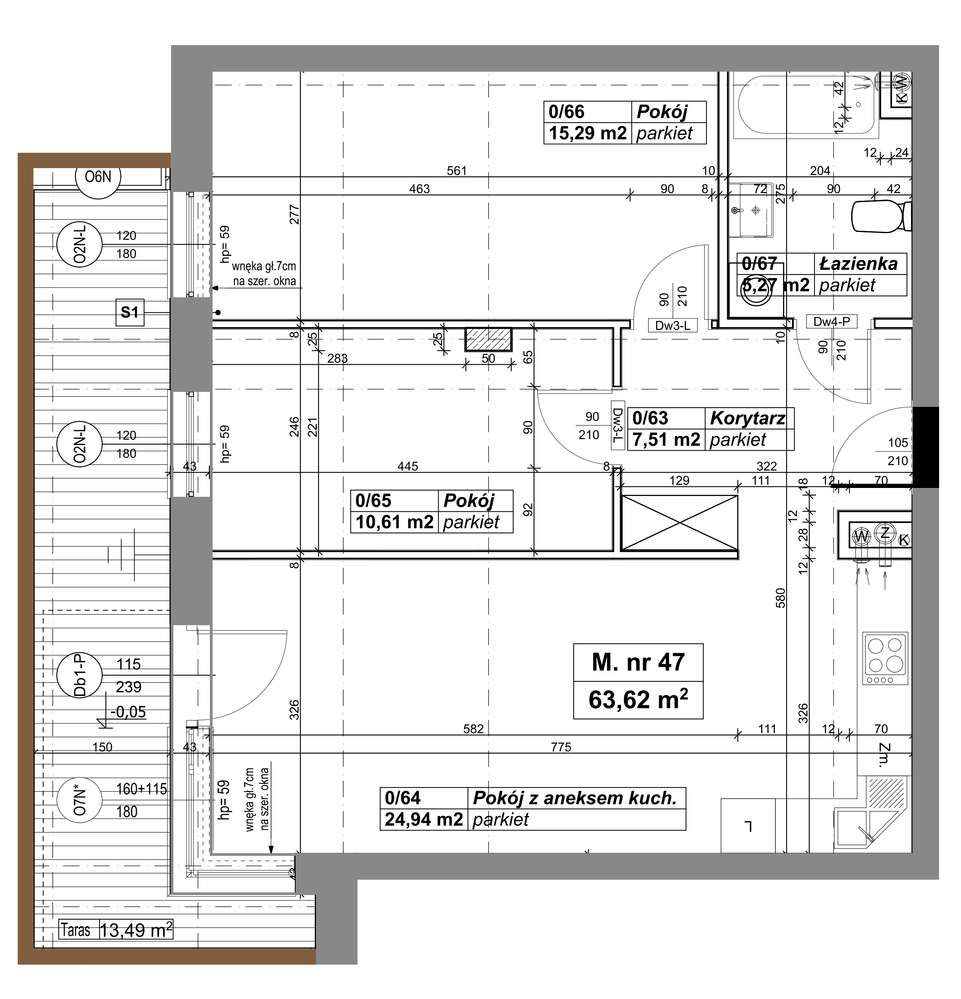 Osiedle przy Lesie | Bud. A | M. nr 47 | 63,62 m2 - Pełny obrazek: 2/7
