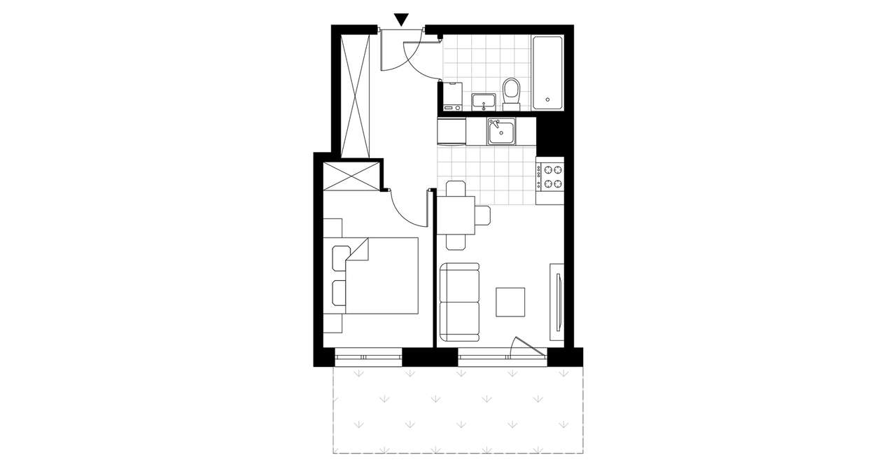 2-pokojowe mieszkanie 38m2 + ogródek - Pełny obrazek: 3/8