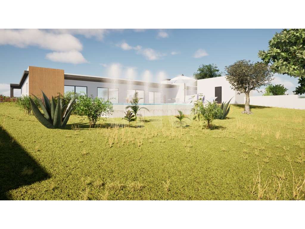 Quinta com moradia moderna térrea c/ piscina e jardim-11