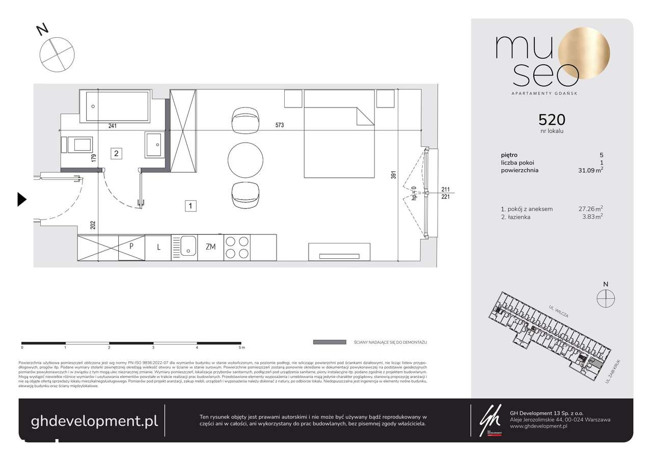 1-pokojowe mieszkanie 31m2 Bez Pośredników - Pełny obrazek: 2/7