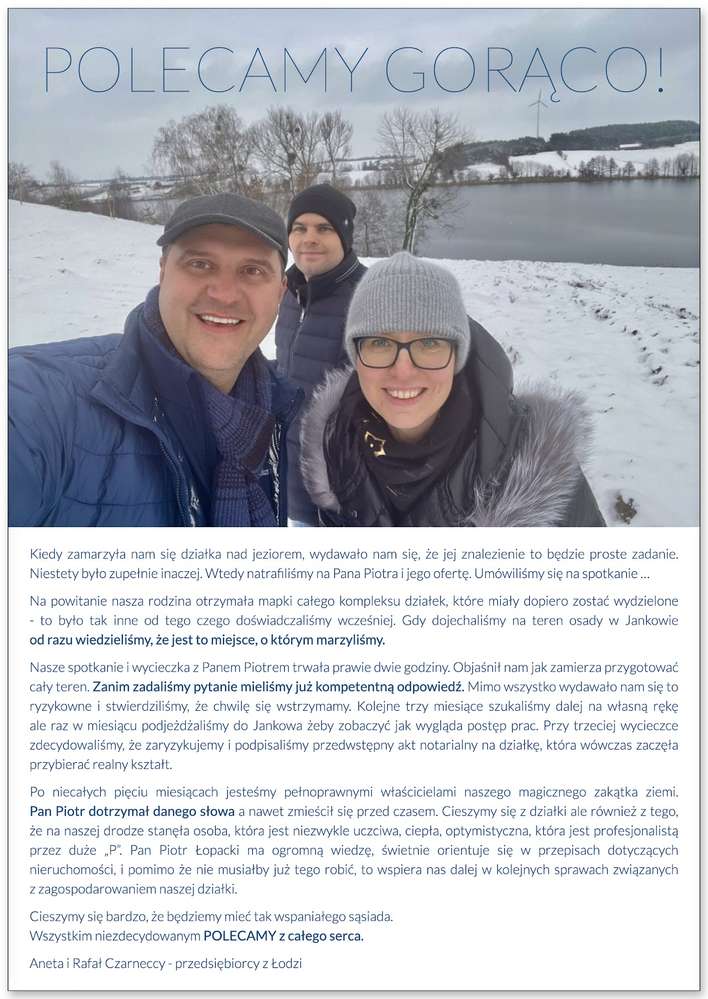 DZIAŁKA nad jeziorem przy plaży z mediami i MPZP-11