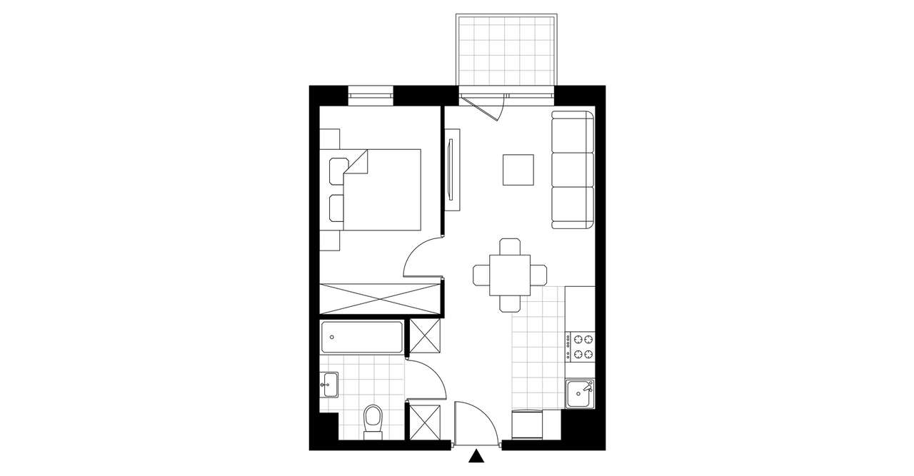2-pokojowe mieszkanie 35m2 + balkon Bezpośrednio - Pełny obrazek: 3/8