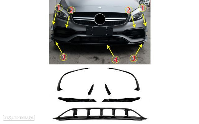 Spoiler Frontal + flaps Mercedes W176 Facelift AMG - 2