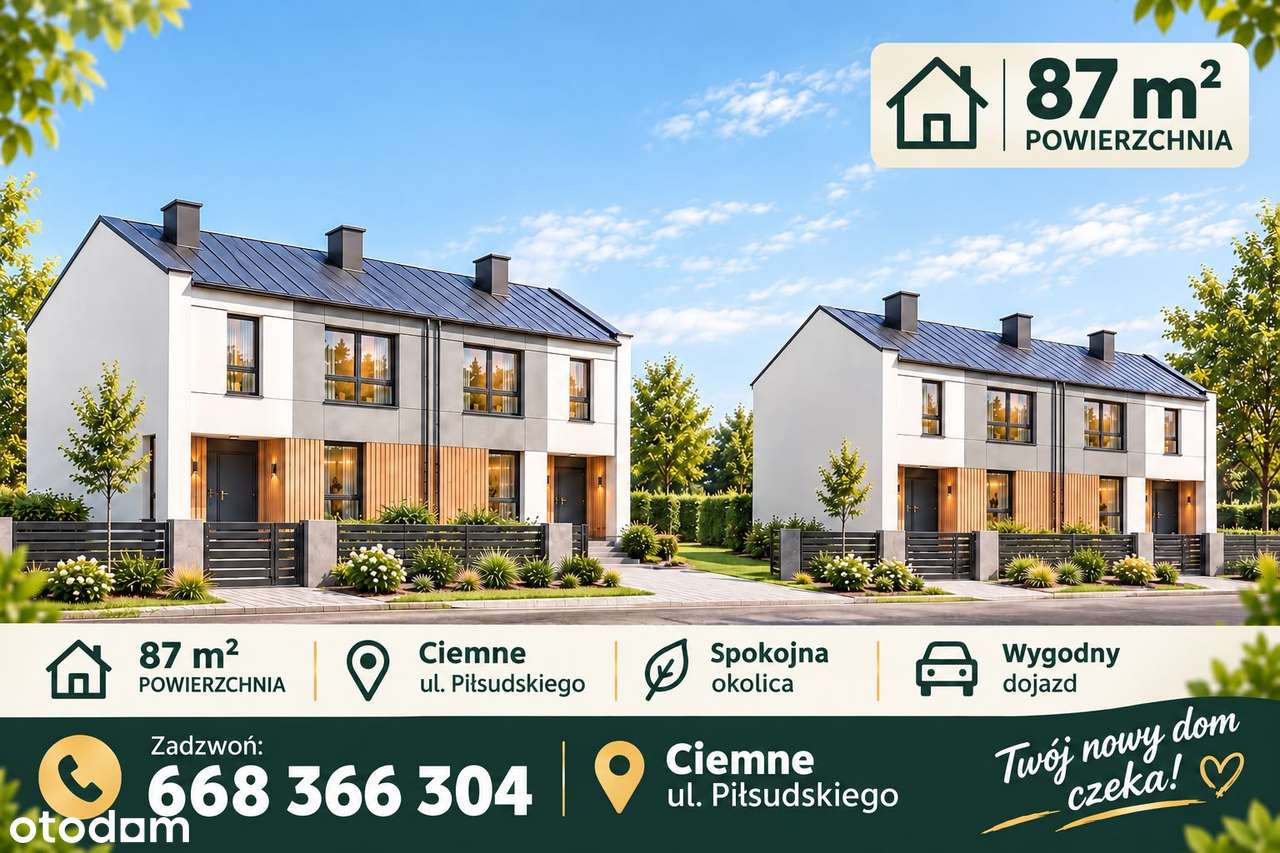 Dom na sprzedaż, 4 pokoje, 87 m², Ciemne
