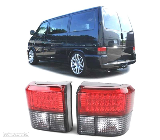 FAROLINS TRASEIROS LED PARA VOLKSWAGEN VW T4 TRANSPORTER CARAVELLE 90-03 VERMELHO ESCURECIDO - 2