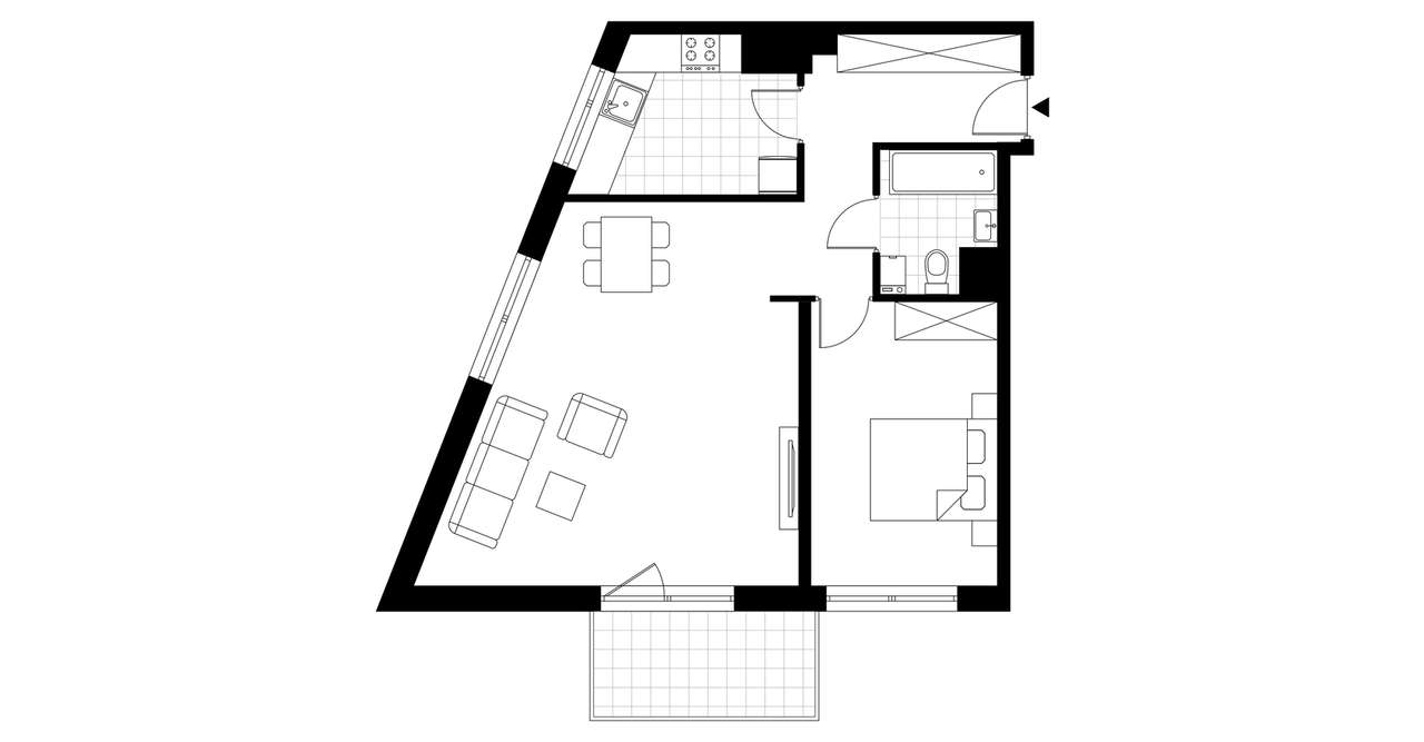 2-pokojowe mieszkanie 59m2 + balkon Bezpośrednio - Pełny obrazek: 3/8