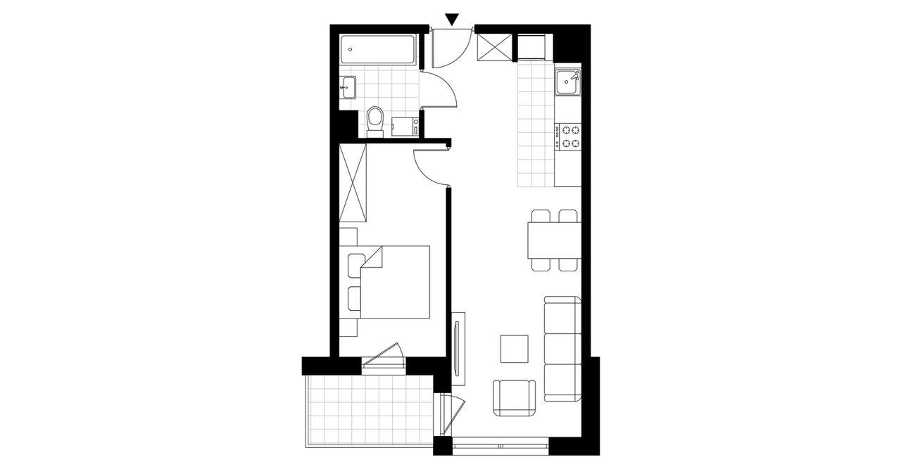 2-pokojowe mieszkanie 42m2 + loggia Bez Prowizji - Pełny obrazek: 3/7