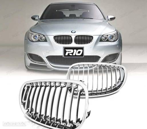 GRELHAS FRONTAIS PARA BMW E60 E61 03-10 CROMADO - 1