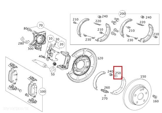 MERCEDES W207 W208 W170 Tuleja szczek hamulcowych - 3