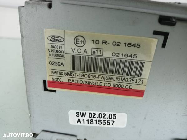 Radio CD Ford FOCUS 2 G8DB 1.6 TDCI 2004-2012  5M5T-18C815-FA - 4