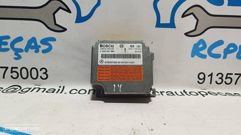 CENTRALINA ECU MODULO AIRBAG MERCEDES BENZ CLASS C W203 A2038207385 2038207385 0285001881 BOSCH COUPE CL203 CLC CLASS E W211 E220 CLK C209 W209 - 1