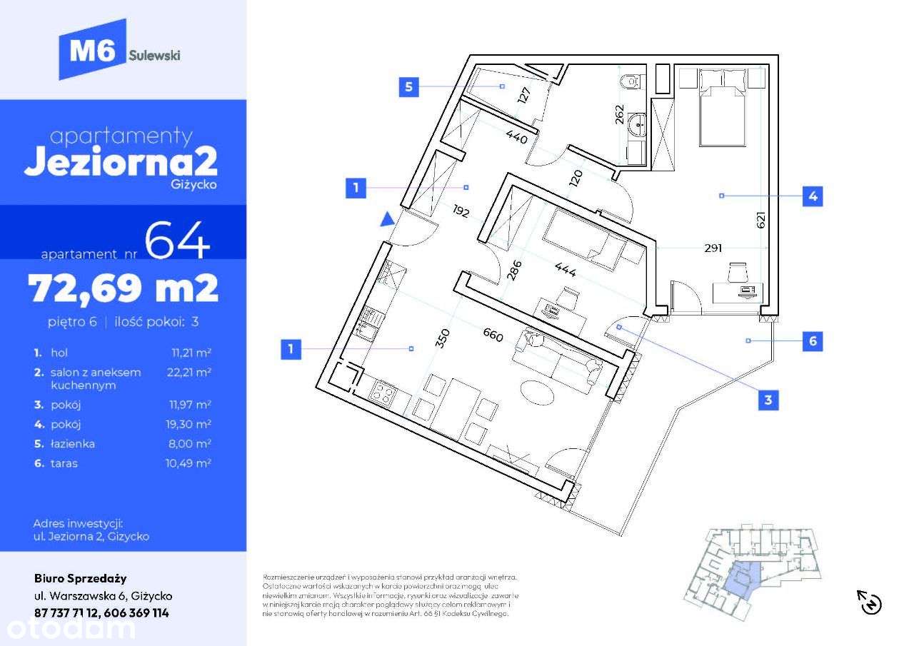 Giżycko - ul. Jeziorna 2/64 - 6 piętro - 72,63 m2-19
