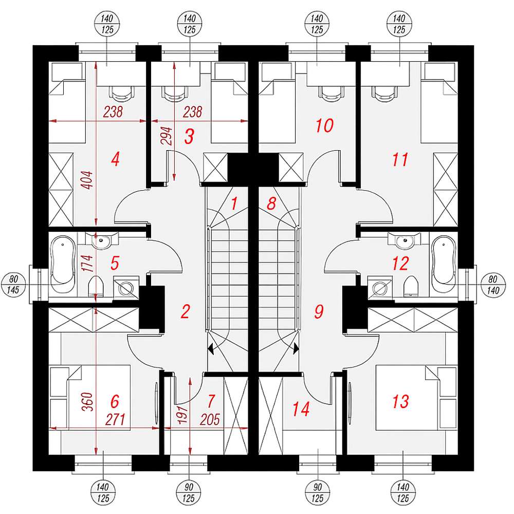Dom 82m2, strych 12m2, 2 łazienki, 4 sypialnie + salon, ogród, taras - Pełny obrazek: 4/4