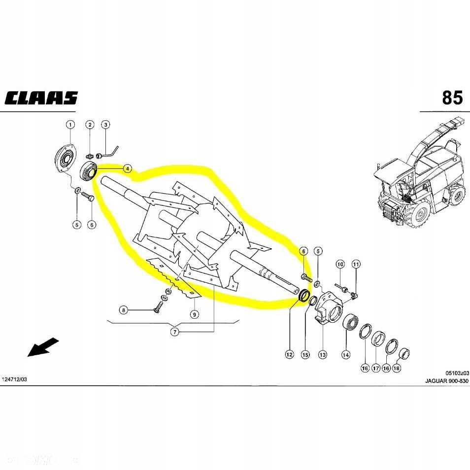 BĘBEN WYRZUTU CLAAS JAGUAR 800 076185.4 1400500 - 3