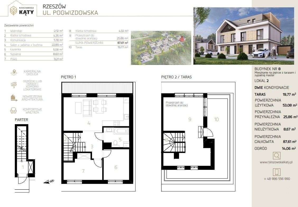 Dwupoziomowe mieszkanie PREMIUM | Taras | Rolety Zewnętrzne | Kom Lok - Pełny obrazek: 3/9