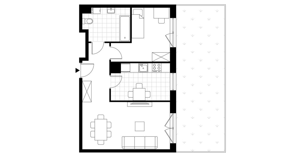 2-pokojowe mieszkanie 48m2 + ogródek Bez Prowizji - Pełny obrazek: 2/8